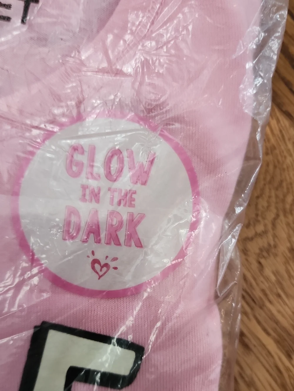 NIP Deadstock Justice Girls Glow-in-the-Dark PJ Set Size 8 Pink Original Retail
